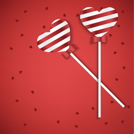 Heart lollipop candy for valentine dayのイラスト素材
