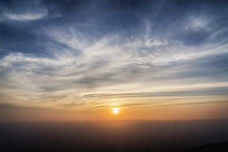 sunrise colorful with cloudy skyの写真素材