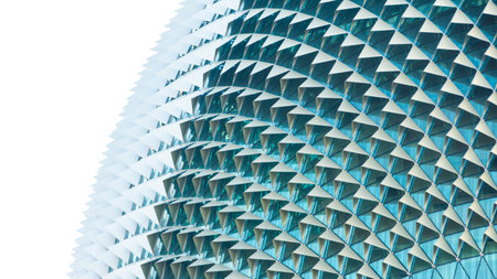 pattern exterior faÃ§ade in triangle pattern with shadding and glass wall