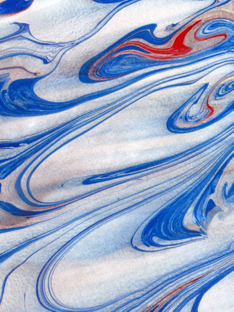 Abstract marbling texture, blue marble paper inkの写真素材