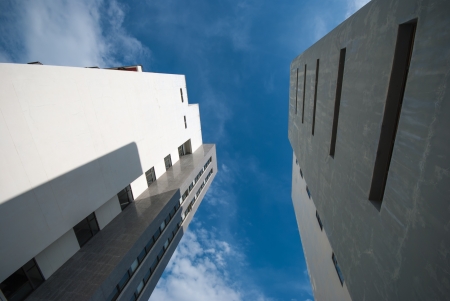 bottom to top building of blue skyのeditorial素材