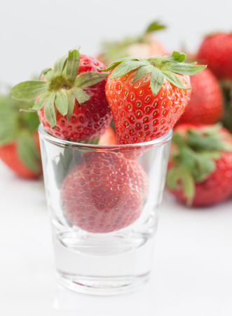 strawberries in a glassの写真素材