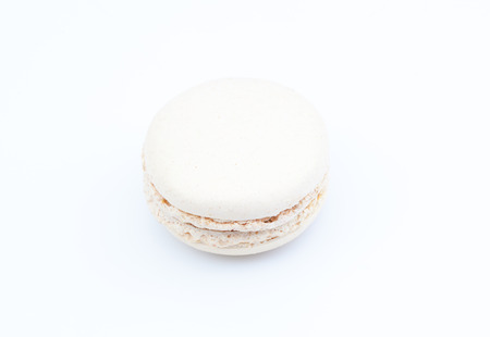 White macaroon on white backgroundの写真素材