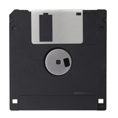 Black Diskette isolated on white blackground.の写真素材