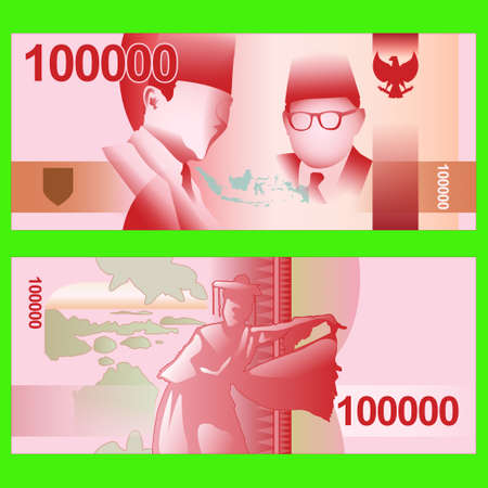 Simple drawing of an Indonesia currency, 100000 value.の写真素材