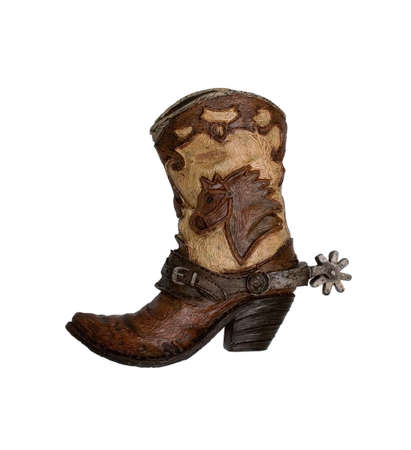 decorative cowboy boot isolated on white backgroundの写真素材