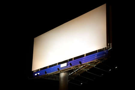 Blank billboard in the nightの写真素材
