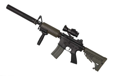 M4A1 custom carbine for paramilitary contractors. Isolated on white background.の写真素材