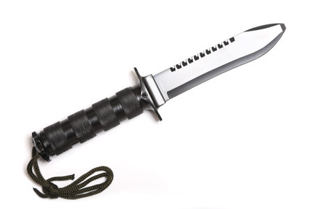 Survival knife isolated on white background.
