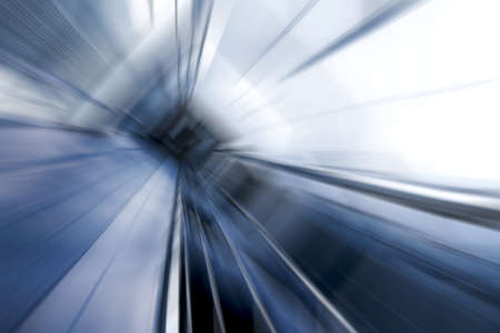 Blue tint motion blur architectural abstractionの写真素材