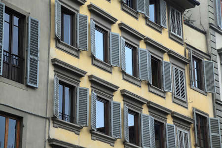 Bella Italia series. The windows of the old house in Florence. Italy.の写真素材