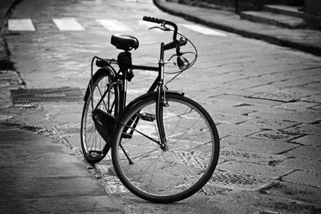 Vintage bicycle on an old street in Florence. Tuscany. Italy.