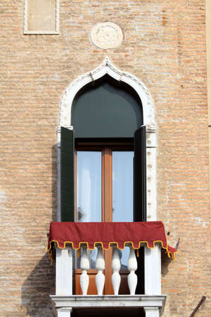 Small Venetian balcony. Venice, Italy. のeditorial素材
