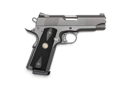 Tactical 1911, 4" pistol on a white background. Studio shotの写真素材