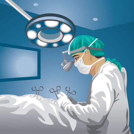 Surgeon in operative room.のイラスト素材