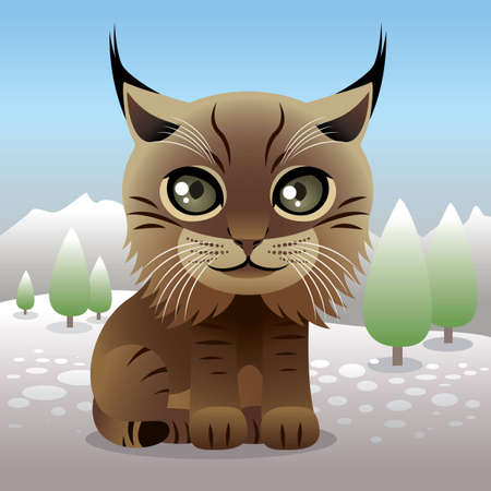 Baby Animal collection: Lynxのイラスト素材