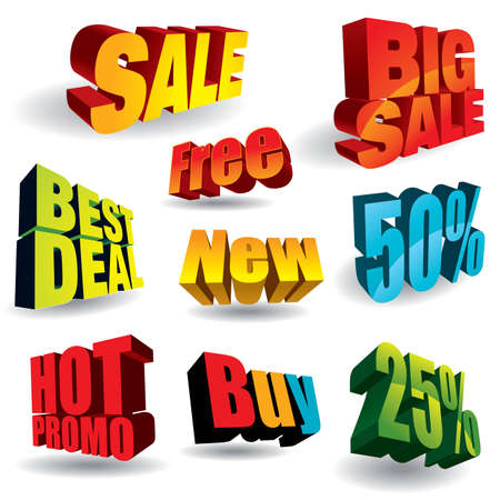 Set of colorful discount slogans - more sale illustrations in my portfolio.のイラスト素材