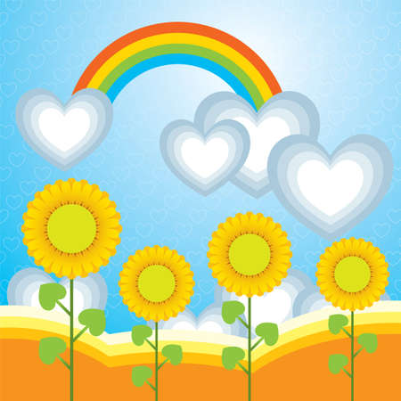 Abstract vector illustration of a summer love scene.のイラスト素材