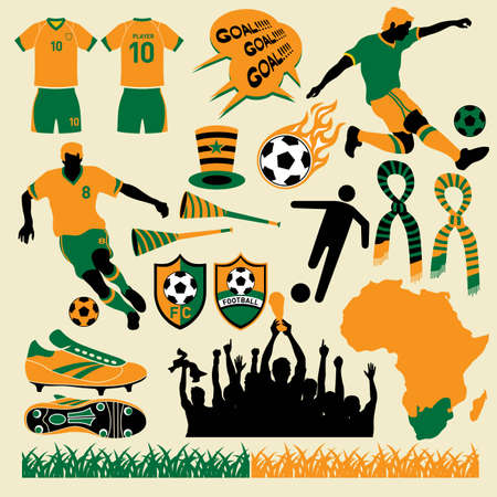 Soccer / football design collection. More soccer illustrations in my portfolio.のイラスト素材