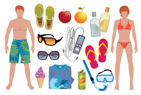Vector elements to light up your summer - More summer illustrations in my portfolio.のイラスト素材