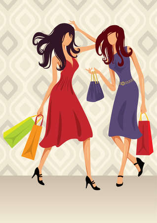 Shopping - More active people illustrations in my portfolio.のイラスト素材