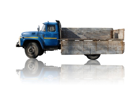 Truck with a lowered rim. Isolated on whiteの写真素材