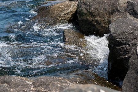 big stones in waterの写真素材