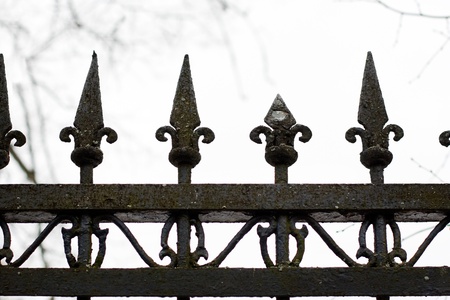 old fashioned spike fenceの写真素材