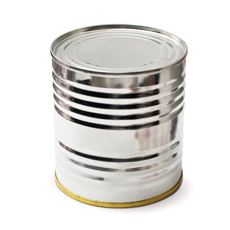 silver tin with clipping pathの写真素材