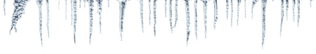 icicles which are hanging down from a roofの写真素材