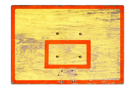 Old shield with no rings for basketball.  Isolated on white with clipping path