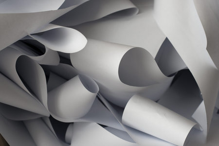 heap of white crumpled paper  closeup background