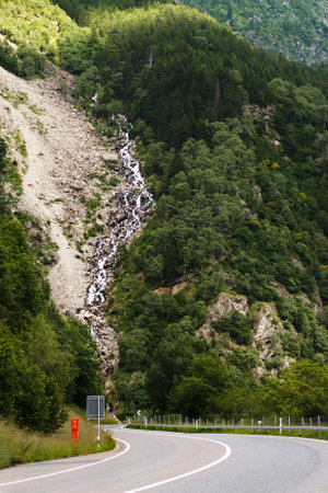road in the swiss alps. Nature Pictureの写真素材