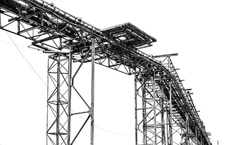 Steel pipe-line isolated on a white backgroundの写真素材