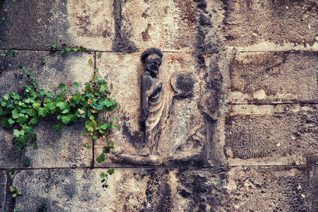Old religious Christian orthodox stone bas-relief. Croatiaの写真素材