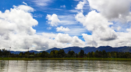 Sunny day over the lake
