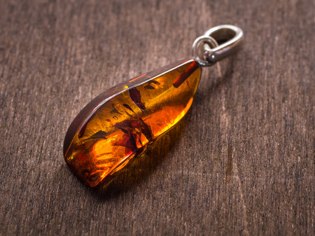 beautiful transparent amber pendantの写真素材