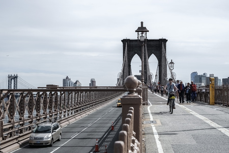 New York, USA - October 15, 2015: Brooklyn bridge in New York United States of Americaのeditorial素材