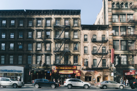 New York, USA - September 20, 2015: People and cars on the street of New York.のeditorial素材