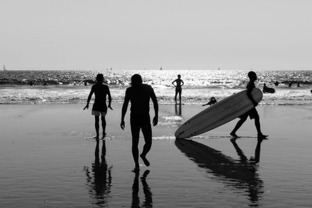 Los Angeles, USA - September 27, 2015: People are walking on Venice beach, California.