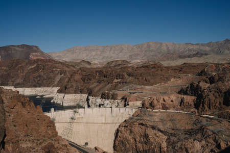 Nevada, USA - October 3, 2015: High Angle View Hoover Dam, Nevada, USAのeditorial素材