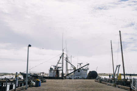 California, USA - September 29, 2015: Boats in harbor at Morro Bay.のeditorial素材