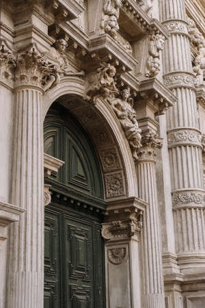 Venice, Italy - August 13, 2016: Facade of the building of the church of San MoisÃ¨ in Venice, Italy.のeditorial素材