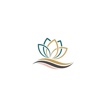 Lotus flower vector icon design. Spa and wellness logo design.の素材