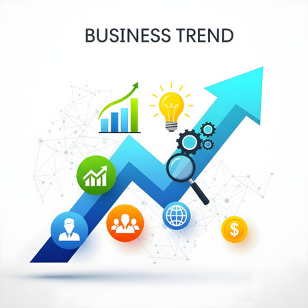 Business trend. Infographic design template. Can be used for workflow layout, diagram, banner, webdesign. Vector illustrationの素材