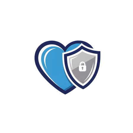 Heart Shield Icon Logo Design Element. Security, Protection, Privacy Conceptの素材