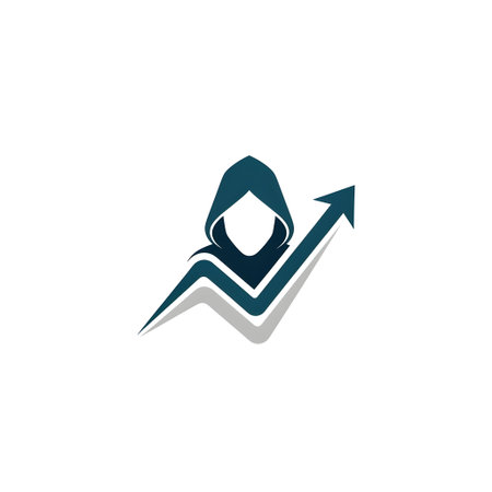 Hijab and arrow logo design. Business finance logo template.の素材