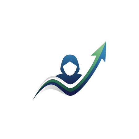 Hijab Business Finance professional logo template vector icon illustration design.の素材