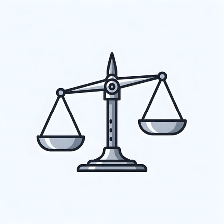 Scales of justice icon in thin line style. Vector illustration.の素材