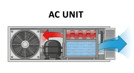 Air conditioner vector illustration on white background. Cooling system.の素材